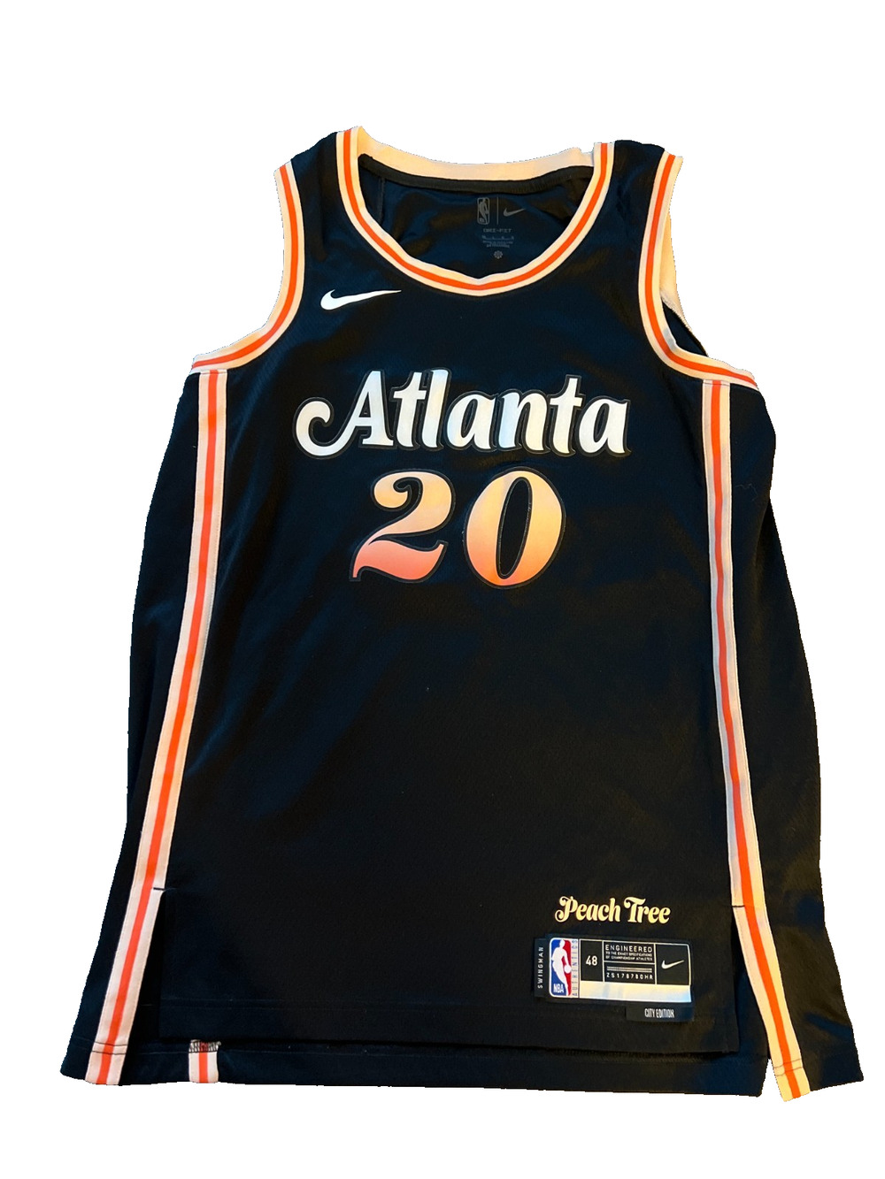 Authentic Nike John Collins Dri Fit Mens Black Atlanta 20 Hawks NBA Jersey Sz L